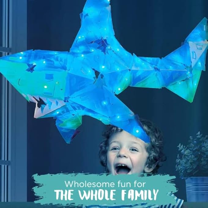 SHIMMER SHARK & OCEAN PALS - CREATTO - VERSATILE BUILDING SYSTEM - 3D LIGHT UP MODEL FOR KIDS, AGES 8+ - 03522 - Image 4